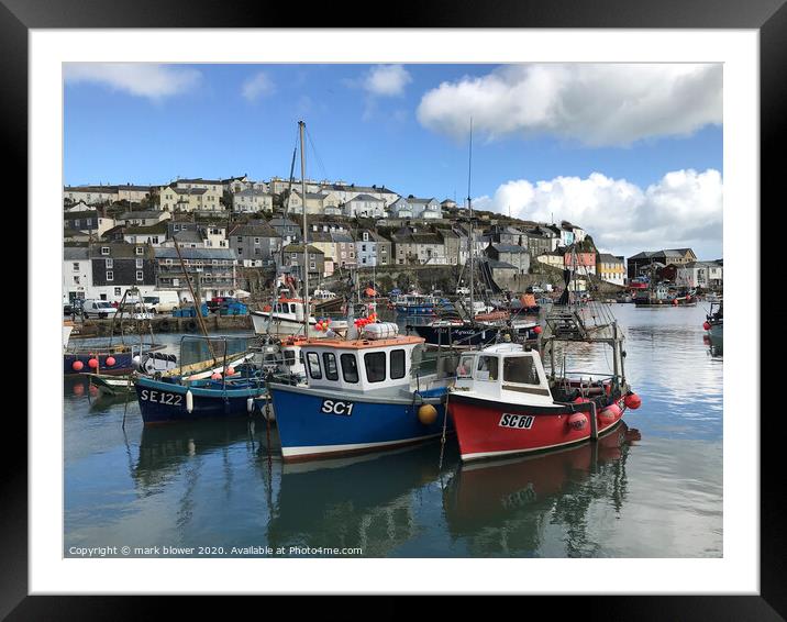 Mevagissey Harbour  Framed Mounted Print by mark blower