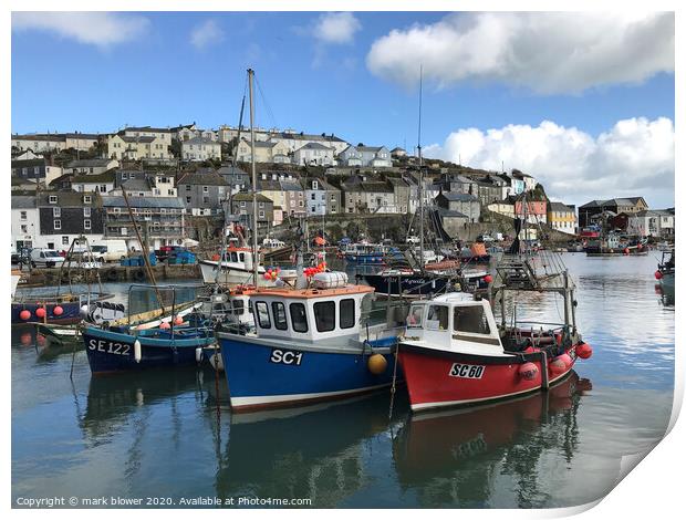 Mevagissey Harbour  Print by mark blower
