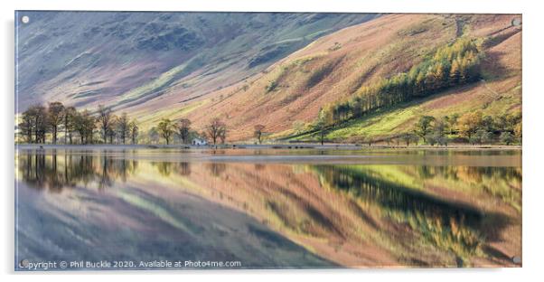 Buttermere Reflections Acrylic by Phil Buckle