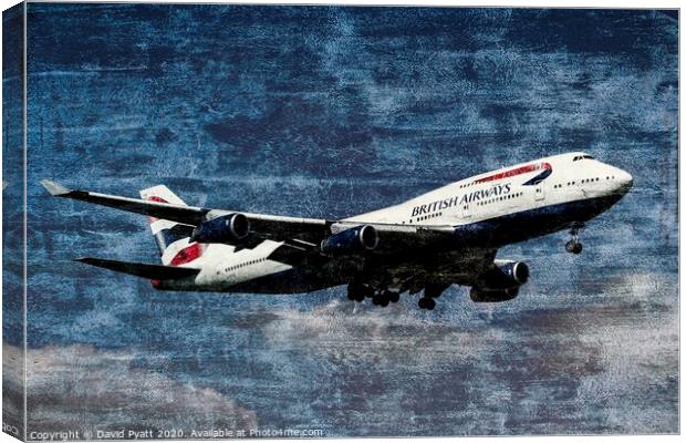 Boeing 747 Weathered Metal      Canvas Print by David Pyatt