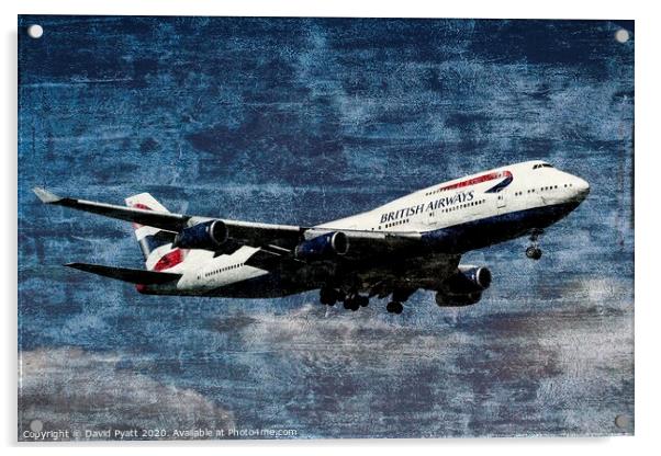 Boeing 747 Weathered Metal      Acrylic by David Pyatt