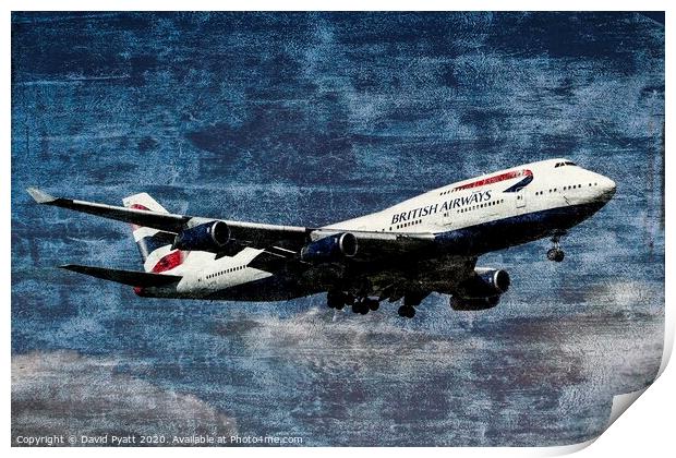 Boeing 747 Weathered Metal      Print by David Pyatt