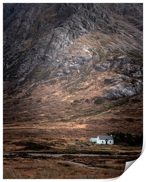 Lagangarbh Cottage Print by Paul Andrews