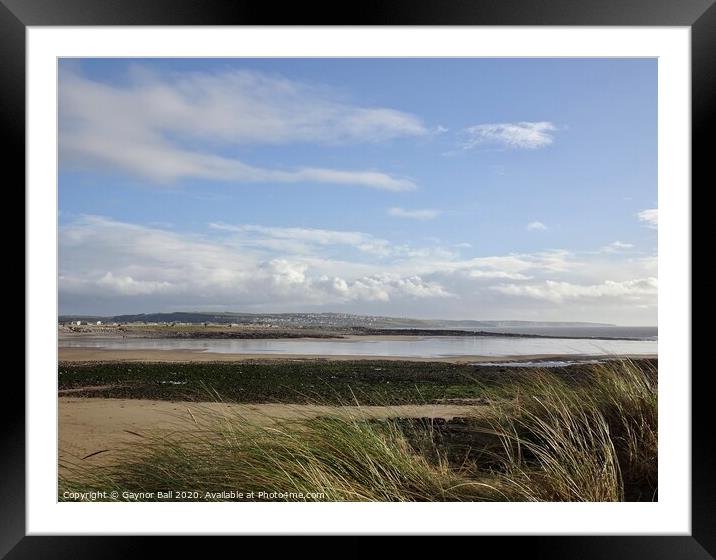 Ogmore and Southerndown viewed from Trecco Bay, Porthcawl, South Wales Framed Mounted Print by Gaynor Ball