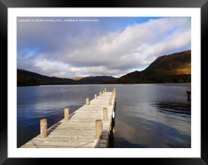 Jetty Lake Ullswater Framed Mounted Print by Sheila Ramsey