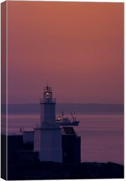 Ships passing in the dawn Canvas Print by Andrew Fairclough