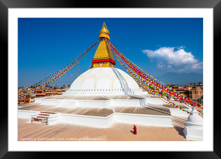 Boudhanath Framed Mounted Print by geoff shoults