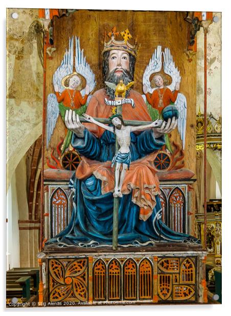 The holy trinity in Sankt Olofs church Acrylic by Stig Alenäs