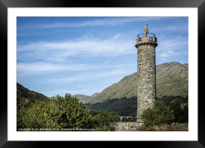 The Majestic Glenfinnan Monument Framed Mounted Print by jim Hamilton