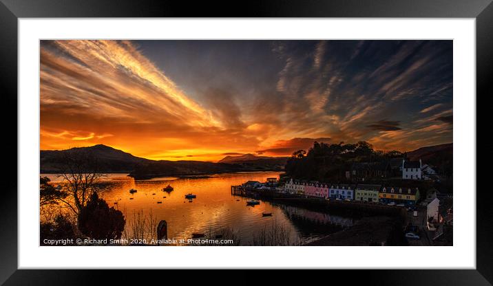 Winter sunrise over Loch Portree Framed Mounted Print by Richard Smith