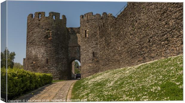 Conwy Medieval Gateway, Wales Canvas Print by Lisa Hands