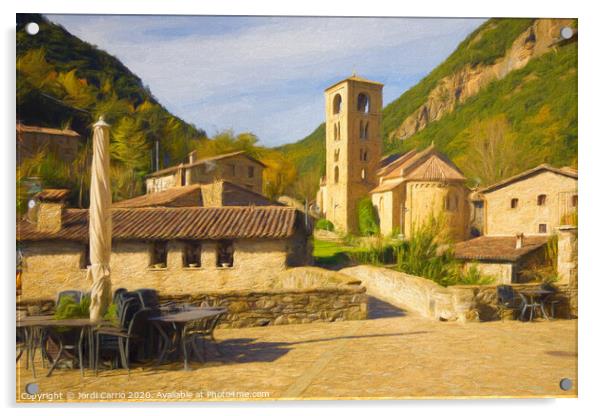 Medieval Charm in Catalonia Acrylic by Jordi Carrio