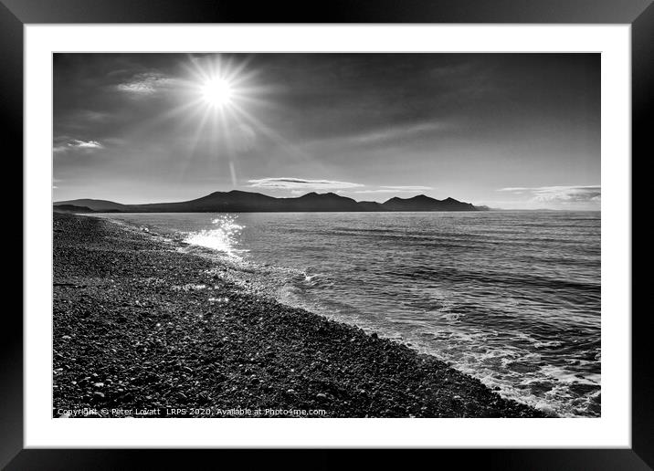 Dinas Dinlle beach looking towards the Lleyn Penin Framed Mounted Print by Peter Lovatt  LRPS