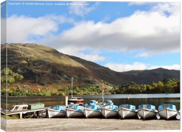 Boats for hire Ullswater  Canvas Print by Sheila Ramsey