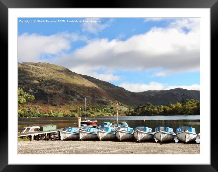 Boats for hire Ullswater  Framed Mounted Print by Sheila Ramsey