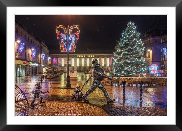 Dundee City Centre at Christmas Framed Mounted Print by Craig Doogan