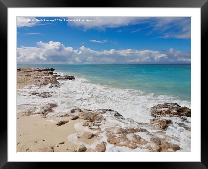 Beach Grand Turk Framed Mounted Print by Sheila Ramsey