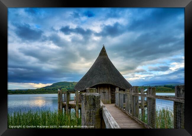 The Crannog Llangorse Lake Brecon Beacons Framed Print by Gordon Maclaren
