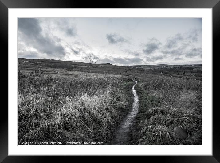 A path to Baildon Moor Framed Mounted Print by Richard Perks