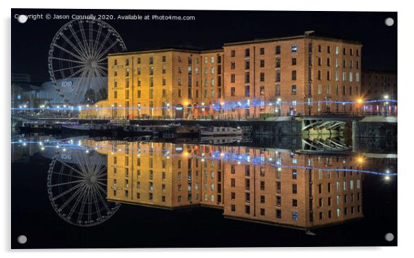 Salthouse Dock Reflections. Acrylic by Jason Connolly