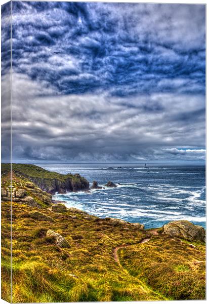 Lands End and Longships Canvas Print by Mike Gorton