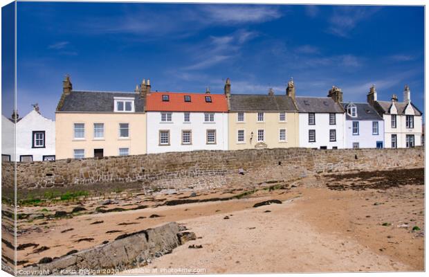 Anstruther Houses with a Sea View Canvas Print by Kasia Design