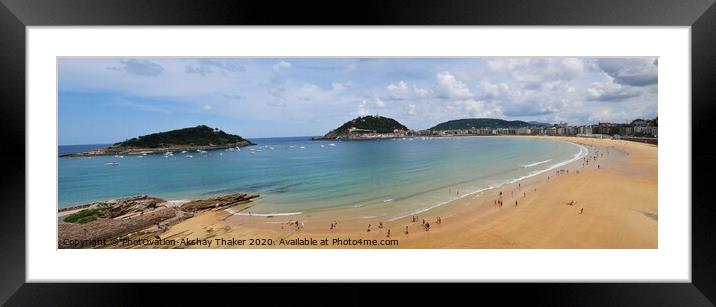 Panoramic view of pristine golden beach. Framed Mounted Print by PhotOvation-Akshay Thaker