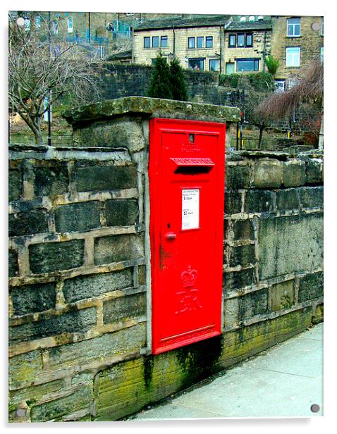 The Post Box in the Wall Acrylic by Jacqui Kilcoyne