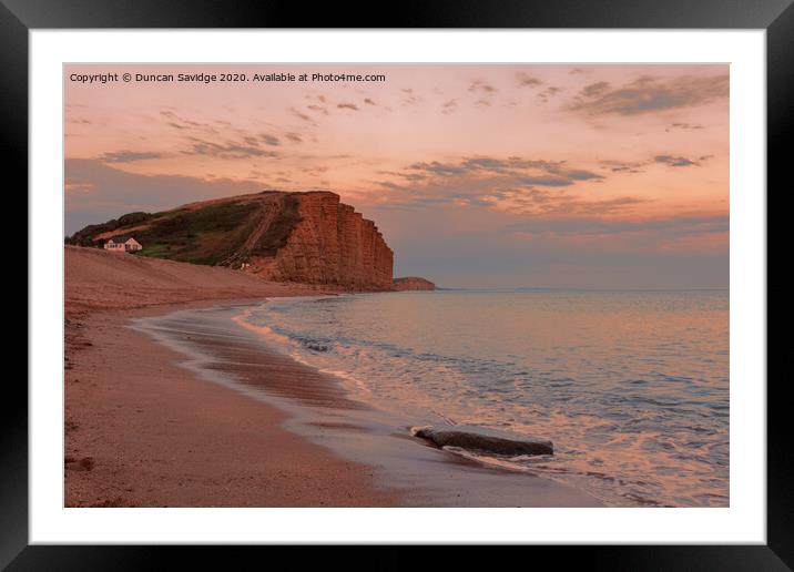 West Bay Cliff sunset Framed Mounted Print by Duncan Savidge