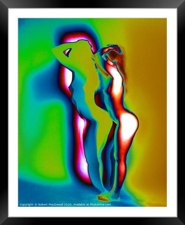Nude abstract by torchlight Framed Mounted Print by Robert MacDowall