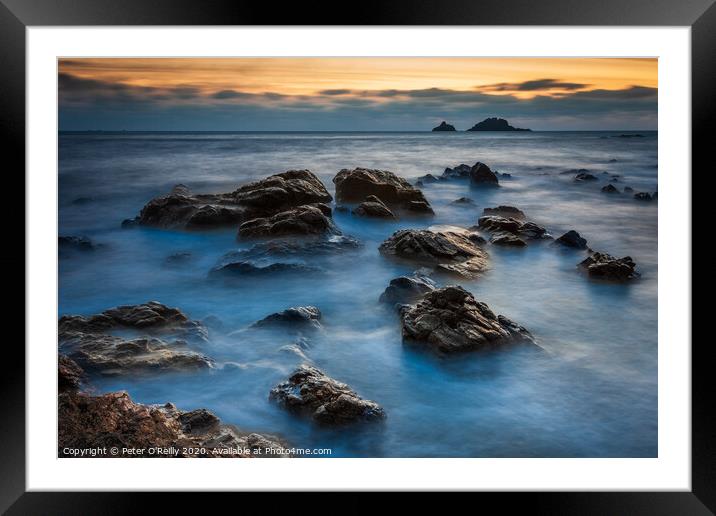 Sunset Rocks Framed Mounted Print by Peter O'Reilly