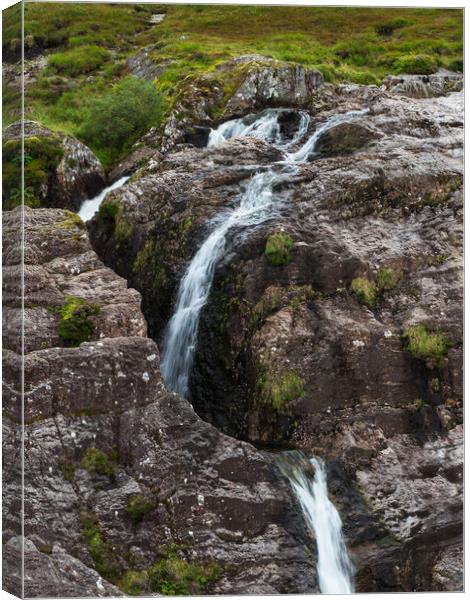 Glencoe Waterfall. Canvas Print by Tommy Dickson