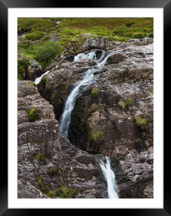 Glencoe Waterfall. Framed Mounted Print by Tommy Dickson