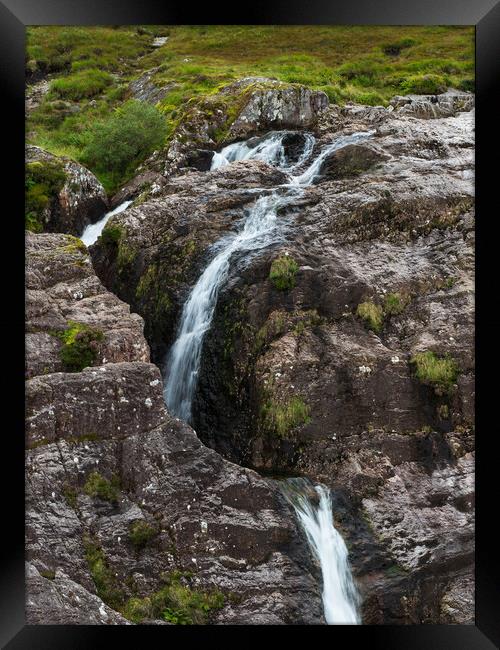 Glencoe Waterfall. Framed Print by Tommy Dickson