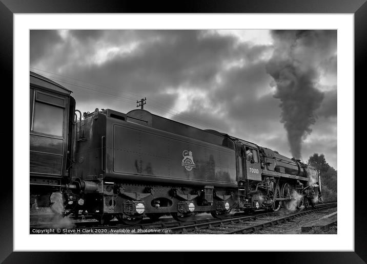 Britannia at Sunset - Black and White Framed Mounted Print by Steve H Clark