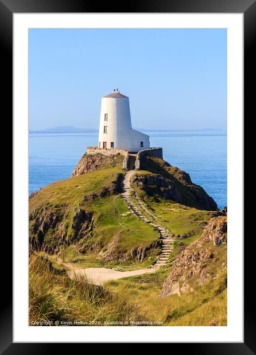 Steps up to lighthouse Framed Mounted Print by Kevin Hellon