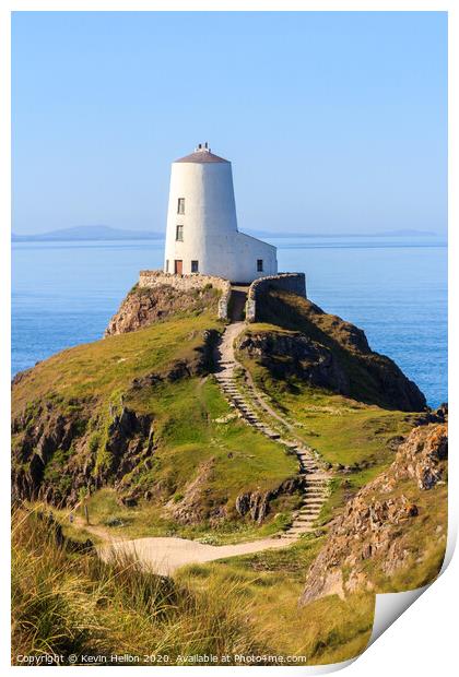 Steps up to lighthouse Print by Kevin Hellon