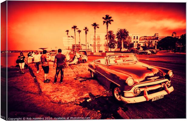 Havana Promenade Chevy  Canvas Print by Rob Hawkins
