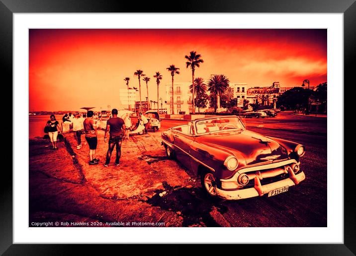 Havana Promenade Chevy  Framed Mounted Print by Rob Hawkins