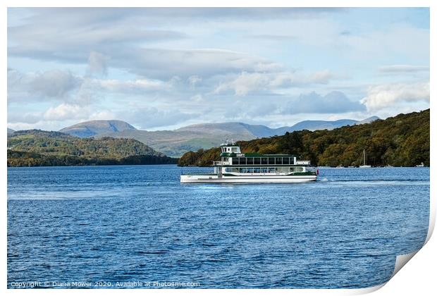 The Swift on Lake Windermere   Print by Diana Mower