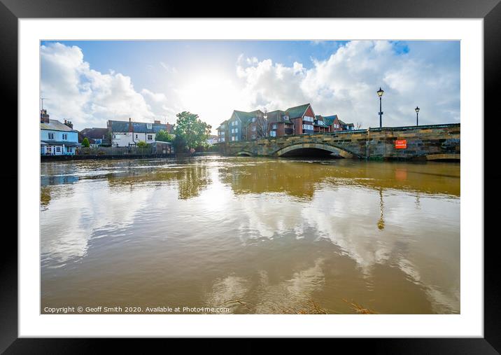 River Arun flooded in Arundel Framed Mounted Print by Geoff Smith