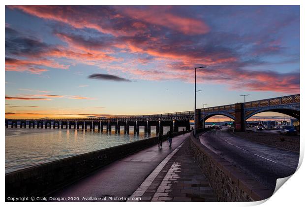 Tay Bridge Sunset Print by Craig Doogan