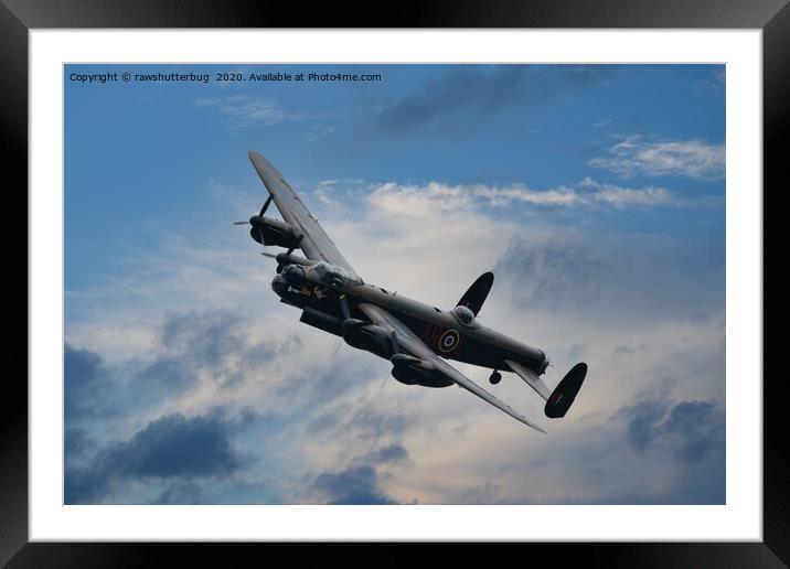 Lancaster Bomber  Framed Mounted Print by rawshutterbug 