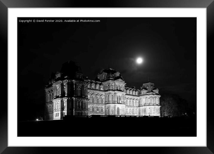 Moonlight over the Bowes Museum, Barnard Castle, County Durham,  Framed Mounted Print by David Forster