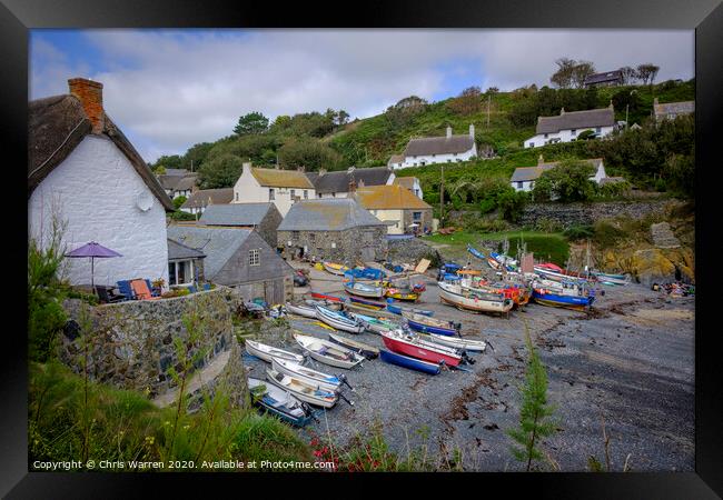 Boats on the Harbour Cadgwith Helston Cornwall Eng Framed Print by Chris Warren