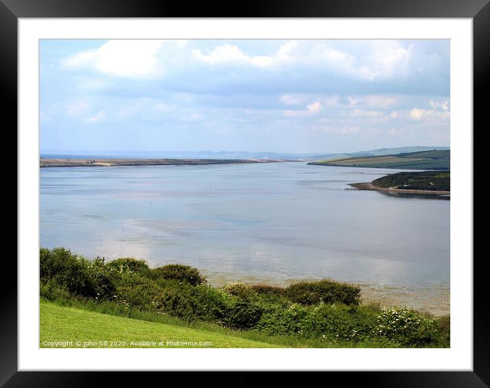 View of the Fleet Lagoon and Chesil beach in Dorset. Framed Mounted Print by john hill