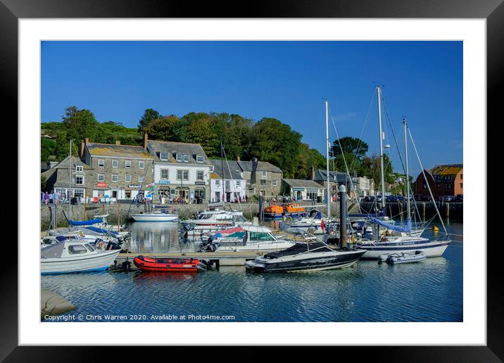 Boats in Padstow Harbour Cornwall England Framed Mounted Print by Chris Warren
