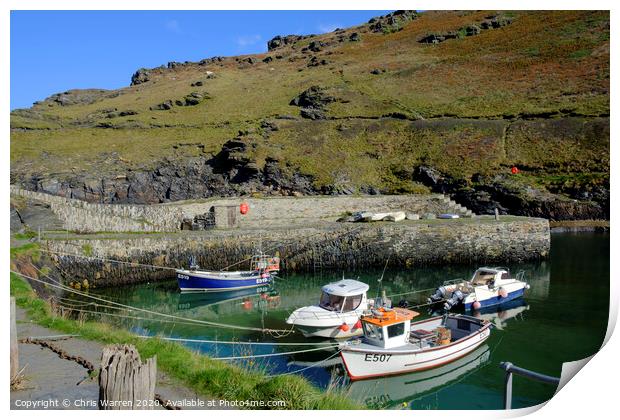 The harbour at Boscastle Plymouth Cornwall England Print by Chris Warren