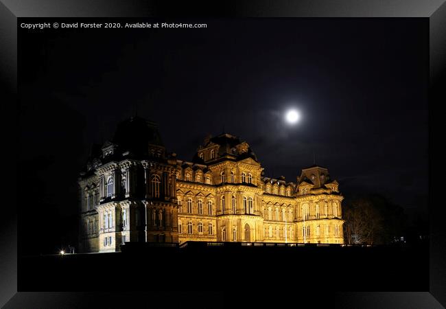 Moonlight over the Bowes Museum, Barnard Castle, County Durham,  Framed Print by David Forster