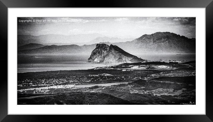 Rock of gibraltar Framed Mounted Print by Fine art by Rina